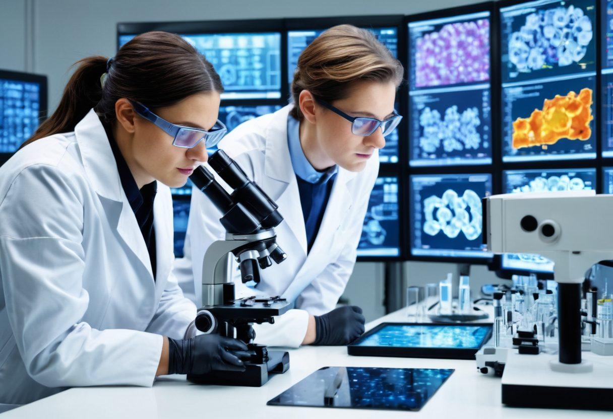 A sleek, modern laboratory filled with high-tech equipment: microscopes, advanced sensors, and experiment setups showcasing dynamic chemical reactions. A scientist in a lab coat, focused on analyzing data on a futuristic screen. Bright lighting and a clean environment highlight the essence of innovation and scientific exploration. super-realistic. vibrant colors. white background.